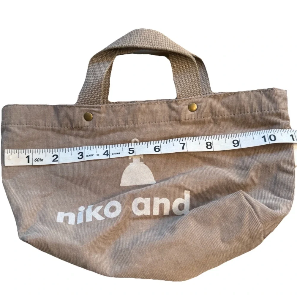Niko And … Corduroy Mini Tote Bag Taupe Tan Gray N26